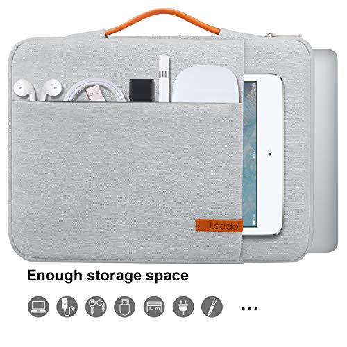 Lacdo 360° Protective Laptop Sleeve Case for 14 inch MacBook Pro M5 Pro/Max A3426 A3427 (2026), M5/M4/M3/M2/M1 A3434 A3112 A3401 A3185 A2918 A2992 | 13.8 inch Surface Laptop 7th Computer Bag, Gray - color: Gray, size: New MacBook Pro 14 Inch