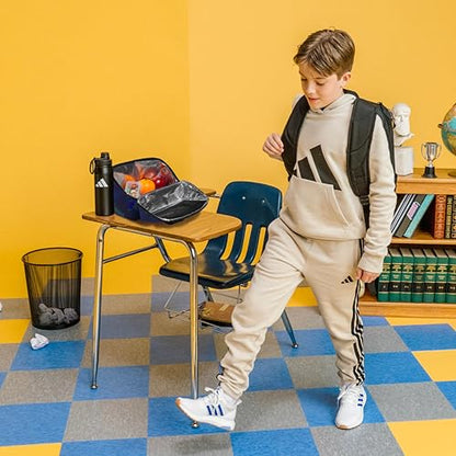 adidas Foundation School Lunch Bag – Insulated Lunchbox, 6L - color: 3d Aop White/Clear Sky Blue/Semi Flash Aqua Blue