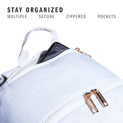 3-Stripe Classic backpack for men and women, bag with laptop sleeve - color: Jersey White/White Rainbow/4.0