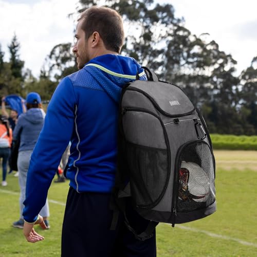 MIER Gym Backpack 40L Basketball Backpack with Ball Compartment & Shoes Storage Multi-Functional Sports Soccer Bag Large Equipment Back Pack Volleyball Backpacks for Men Women - color: Gray