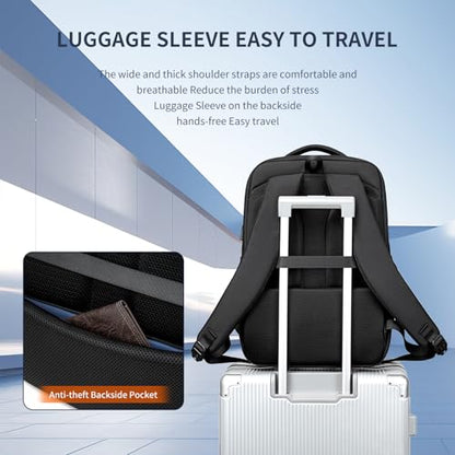 DUSLANG Laptop Backpack,Business Travel Anti Theft Slim Durable Laptops Backpack with USB Charging Port,Water Resistant College Computer Bag for Women & Men Fits 15.6 Inch Laptop and Notebook, Black - color: Black -a