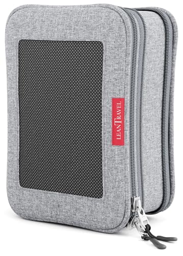 LeanTravel Premium Compression Packing Cubes for Travel - Suitcase Organizer Bags with Double Zipper & Breathable Mesh Panel - Space Saving Carry On Luggage Essentials (1 Small Bag, Grey) - color: Grey, size: Small