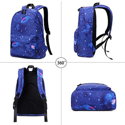 abshoo Lightweight Water Resistant Rainbow Backpacks For Teen Girls Boys School Bookbags (Galaxy E) - color: Galaxy E