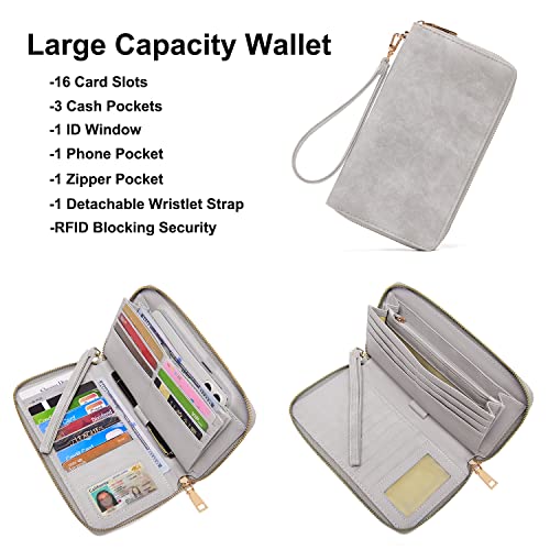 Soperwillton Women Backpack Purse Multipurpose Design Handbags Shoulder Bag PU Leather Travel bag Backpack Set 2pcs - color: Grey
