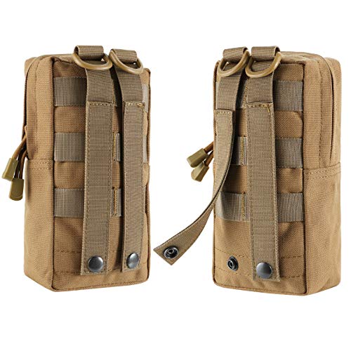 FRTKK 2 Pack Molle Pouches - Tactical Compact Water-Resistant EDC Pouch Bag Small Utility Pouch - color: 2 Pack-ACU 3