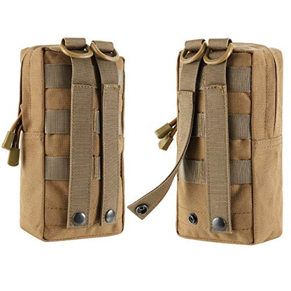 FRTKK 2 Pack Molle Pouches - Tactical Compact Water-Resistant EDC Pouch Bag Small Utility Pouch - color: 2 Pack-Tan 3