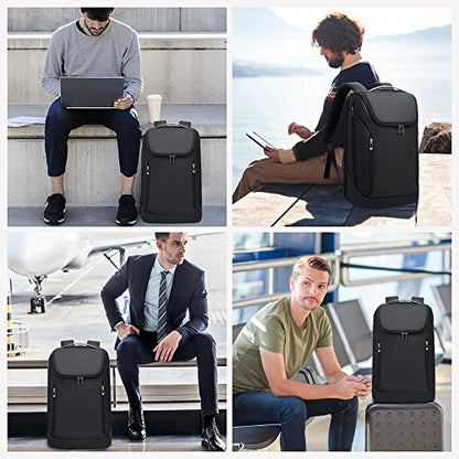 BANGE Business Smart Backpack Waterproof fit 15.6 Inch Laptop Backpack with USB Charging Port,Travel Durable Backpack - color: Black