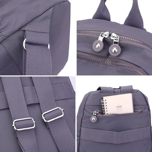 Tanweibago Mini Nylon Women Backpacks,11L Small Ladies backpacks Casual Lightweight Women Shopping Travel Daypack (Grey) - color: Grey