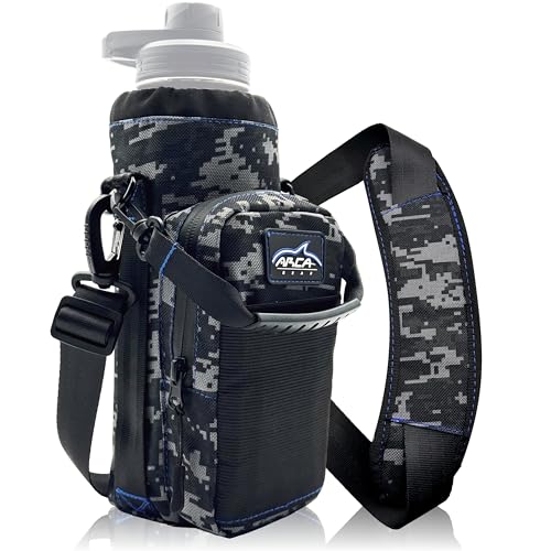 Arca Gear 40 oz Hydro Carrier - Insulated Water Bottle Sling w/Carry Handle, Shoulder Strap, Wallet and Two Pouches - The Perfect Flask Accessory (Digital Camo) - color: Digital Camo