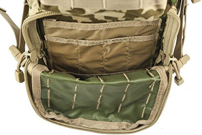 Mil-Tec Unisex Assault Pack - Rugged Durable Lightweight Ergonomic Versatile Tactical Outdoor Camping Hiking Backpack with Adjustable Padded Shoulder Straps & MOLLE Loops, Tropical Camo, 20L - color: Tropical Camo, style: 20l