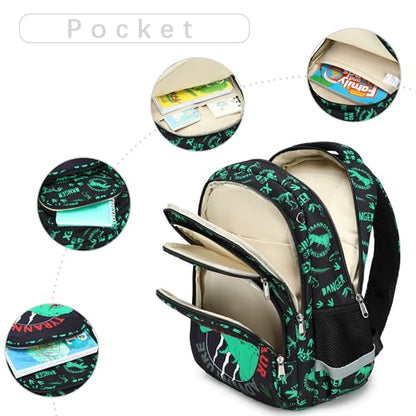 abshoo Cute Dinosaur School Backpack For Boys Elementary Kindergarten Kids School Bag (Dinosaur Black A) - color: Dinosaur Black a