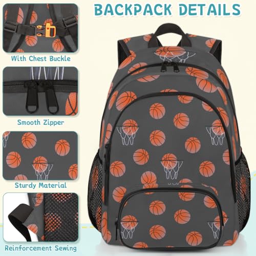 Basketball Laptop Backpack for Women Men, Gray Work Travel Computer Backpacks, 18.3 Inch Large Computer Nurse Teacher Bags Casual Daypack - color: Multicolor 14