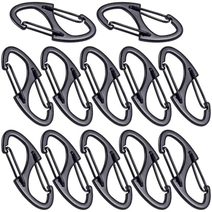HINZIC 12Pcs Zipper Clip Anti Theft Deterrent, Black Dual Opening Safety Zipper Pull Replacement, Keep The Zip Closed for Backpacks Traveling Camping Suitcases - color: 12pcs-Black