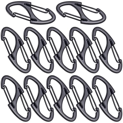 HINZIC 12Pcs Zipper Clip Anti Theft Deterrent, Black Dual Opening Safety Zipper Pull Replacement, Keep The Zip Closed for Backpacks Traveling Camping Suitcases - color: 12pcs-Black
