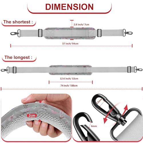 ZINZ 74" Shoulder Strap with Fixed Pad and Dual Balanced Buckles，Butterfly - color: Butterfly