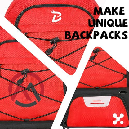 Goloni 35L Basketball Bag,Basketball Backpack with Shoe and Ball Compartment,Backpack for Soccer, Volleyball - color: Red
