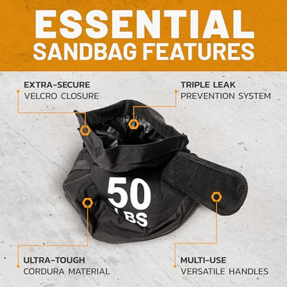 Strongman Sandbag for Working Out [Bells of Steel] Fitness Sand Bag Sacks, Commercial and Home Gym Sand Bags for Weight Training with Handles for Workout - style: 200 lb