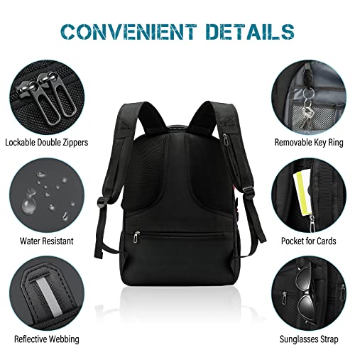 LOVEVOOK 17 inch Travel Laptop Backpack, DarkGrey, Waterproof, Anti-Theft with Lock, USB Charging Port, Large Capacity, Multi-Purpose - color: Darkgrey, size: 17 inch