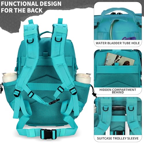 55L Tactical Backpack Heavy Duty Military Rucksack Molle Backpack 3 Day Assault Pack for Work Outdoors - color: Lakeblue