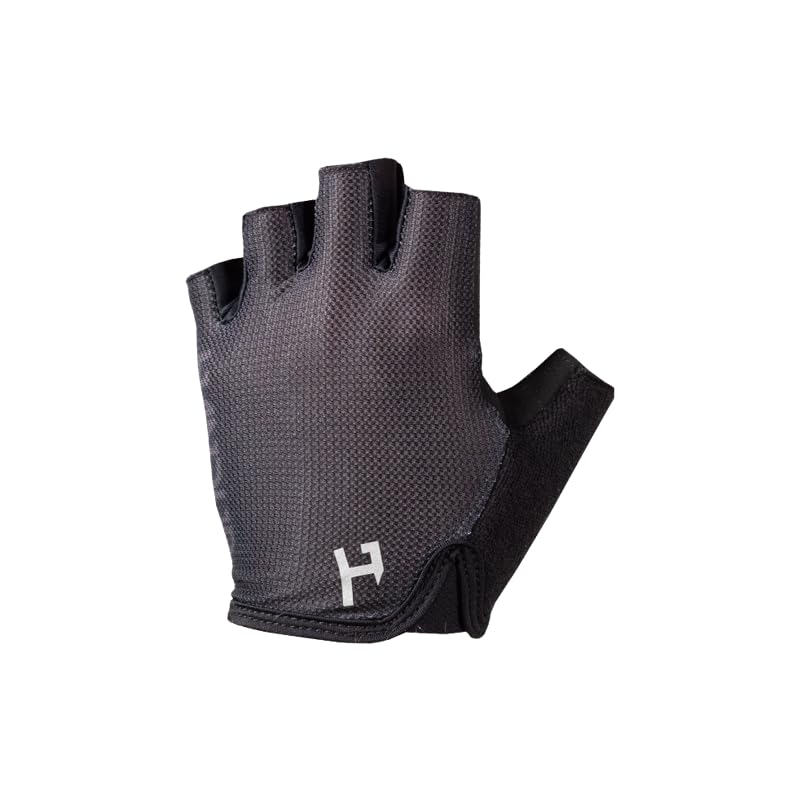Handup Shorties Half Finger Lightweight Anti-Slip Breathable Mountain Bike MTB Bicycle Enduro Downhill XC Cycling Motocross Unisex Gloves - color: Pure Black, size: Large