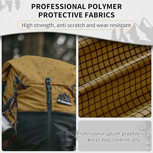 Naturehike Hiking Backpack, 30+5L Travel Backpack with Macromolecule Fabric, Hiking Daypack with AIR Backpack System for Women Men(EU brown) - color: Brown