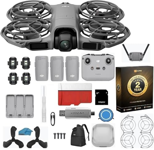 DJI Neo 2 Fly More Combo with RC-N3 Remote & 2-Year Warranty | 3-Battery 4K Drone Bundle | Includes Backpack, Landing Pad, 128GB MicroSD & Strobe Lights
