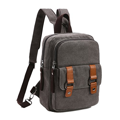 Arbag Small Cute Backpack Vintage Casual Canvas Shoulder Bag Daypack 8528bag,Grey - color: Grey