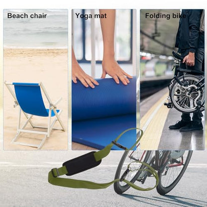 PATIKIL Carrying Beach Chair Straps, Adjustable Beach Chair Straps Shoulder Carrying Straps for Folding Chair Backpack, Dark Green - color: Dark Green