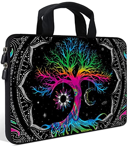 AMARY14 15 15.4 15.6 inch Laptop Handle Bag Computer Protect Case Pouch Holder Notebook Sleeve Neoprene Cover (Colorful tree) - color: Colorful Tree
