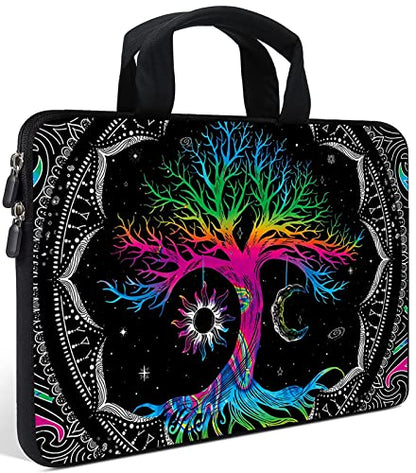 AMARY14 15 15.4 15.6 inch Laptop Handle Bag Computer Protect Case Pouch Holder Notebook Sleeve Neoprene Cover (Colorful tree) - color: Colorful Tree