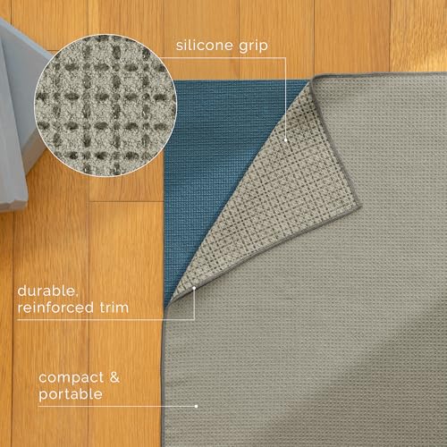 S&T INC. Yoga Mat Towel with Non-Slip Grip, Enhanced Silicone Grip, Soft and Absorbent for Gym, Pilates, and Hot Yoga Mat, 1 Pack, 24 inches x 72 inches, 340GSM, Grey - color: Grey
