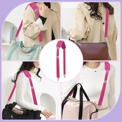 60 Inch Shoulder Strap with Removable Ultra-Thick Pad，Adjustable Buckles and Metal Hooks - color: Rosered