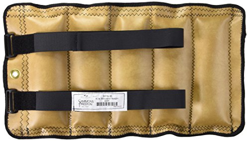 Sammons Preston Cuff Weight, 15 lb, Gold, 2 Velcro Strap & D-Ring Closure, Grommet for Easy Hanging, Lead Free Steel Ankle & Wrist Weights, For Strength Building & Injury Rehab, Sold Individually - style: 15 lbs.