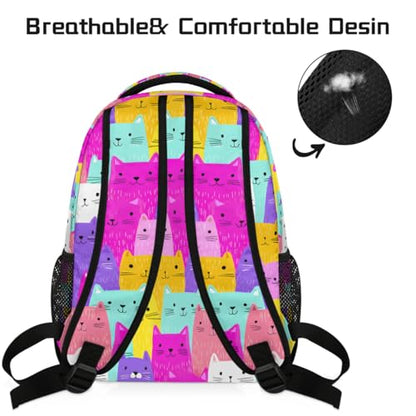 Cat Kids Backpack for Girl Boy Waterproof Kids Back Pack | Cute Animal School Bookbag fit Women Men Lightweight Rucksack Casual Daypack Carry On Bag for Work Hiking Camping Gym Travel - color: Animal Cute Cat
