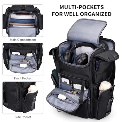 WITZMAN Travel Backpack for Men Carry-on Laptop Backpack Fit 16 Inch Airline Approved for Traveling,Casual,Commuting(B744 Black) - color: Black