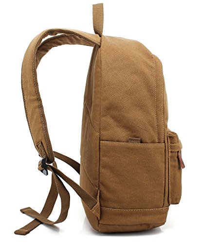 kayond Casual Style Lightweight canvas Laptop Bag/Durable Travel backpacks/Rucksack for Men&Women/Fashion Backpack Fits 15 inch Notebook (Brown) - color: Brown