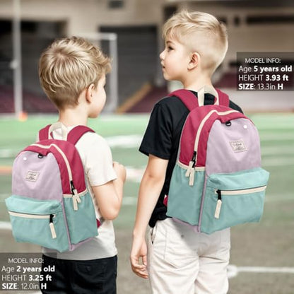 atgark Toddler Backpack for Boys 2-5: Preschool Kindergarten 13" Daycare Backpacks Fit A4 Folder - color: Cherry, style: Ages 2-5 (13" H Fit A4 Folder)