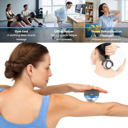 iECO Cold Massage Roller Ball - Ice Roller Ball for Muscles Deep Tissue, Cold & Heat Therapy, Plantar Fasciitis Roller - color: Blue+black