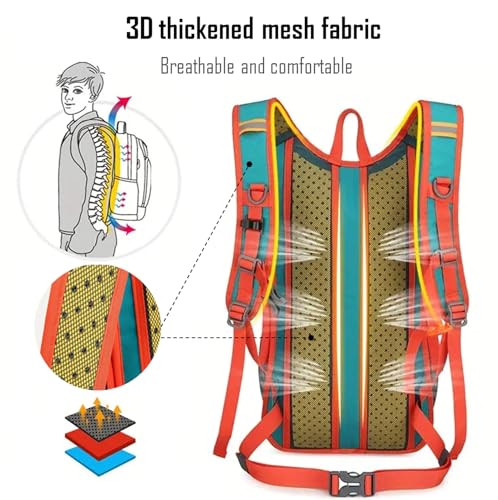Lightweight Cycling Hydration Backpack,Large Capacity Pack for Travel,Hiking,Climbing,Skiing,Running Daypack for Men Women (Green) - color: Green