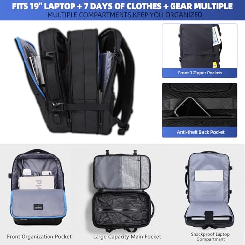 TPAID Vacuum Backpack 25L-40L with Built-in Pump, Fits 17" Laptop - size: 17 IN