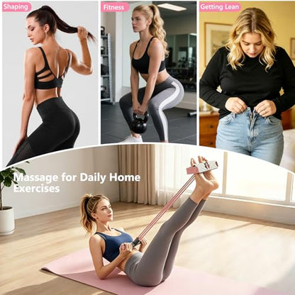 Pedal Resistance Band with Handle,4/6/8 Resistance Levels Elastic Pull Rope, Portable Fitness Bands for Leg Butt Training, Home Gym, Yoga, Pilates - size: 4 Levels（Pink ）