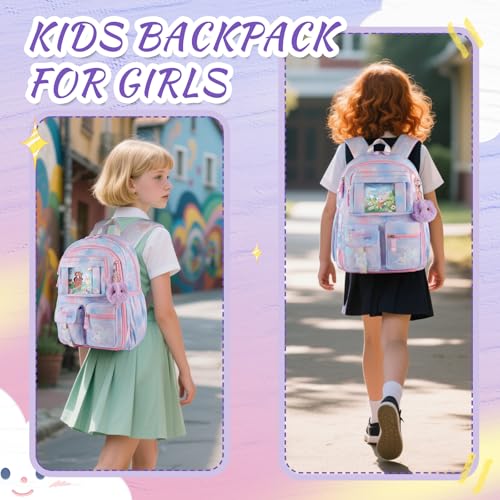 Kids Backpack for Girls, Purple | School Bags for Middle School Students, Book Bag for Elementary Primary, Kawaii Ita Backpack - color: 9515