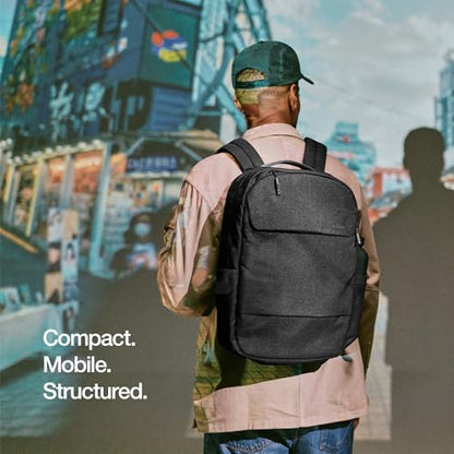Incase Crosstown Backpack – 20L Everyday Laptop Backpack for Work, Travel – 16" Faux Fur MacBook Sleeve, External Front Pocket, Water Bottle Pockets, Travel Pass Through - Black - color: Black