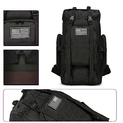 45L Hiking Backpack Waterproof Travel Backpack Lightweight Outdoor Daypack Camping Backpack for Men Women (Black) - color: Black