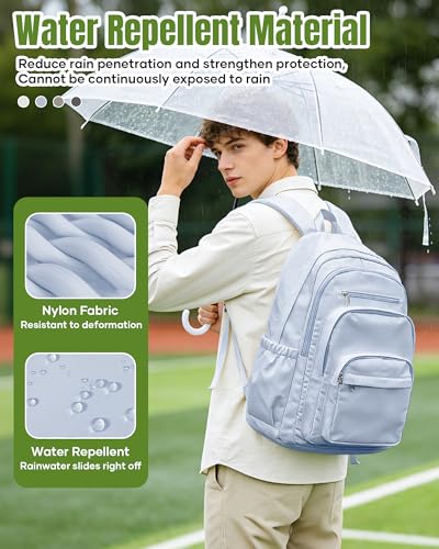 weradar School Backpack For Women Men, Lightweight Casual Daypack College Backpacks, Aesthetic Students Bookbag, Backpack With Lots Of Pockets,Cute High School Bag For Boys Girls(Blue) - color: Blue