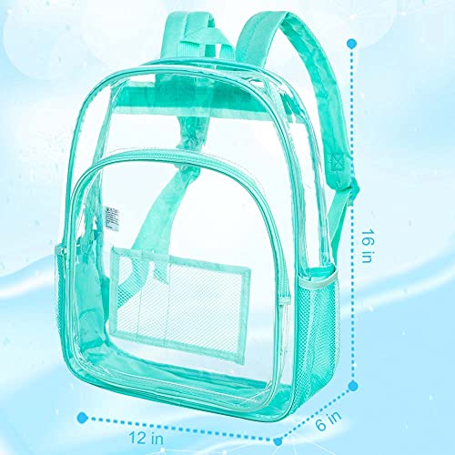 gxtvo Clear Backpack, Heavy Duty Transparent Bookbag, See Through Backpacks for Women Men | Heavy Duty - color: Green