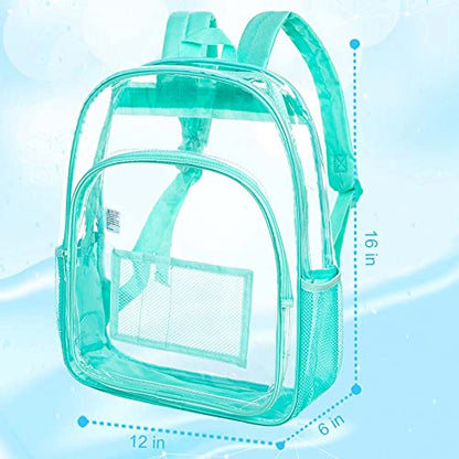 gxtvo Clear Backpack, Heavy Duty Transparent Bookbag, See Through Backpacks for Women Men | Heavy Duty - color: Green