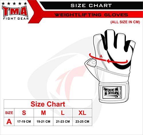 TMA Weight Lifting Gloves for Gym Workout – Cowhide Leather, Long Wrist Support with Anti Slip Palm Protection – Great Grip for Fitness, Bodybuilding, Powerlifting, Strength Training & Exercise - size: Medium