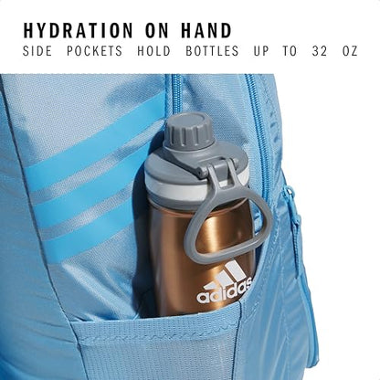 adidas Stadium 4 Soccer Backpack – Team Sports Bag with Ball Pocket, 36L - color: Light Blue