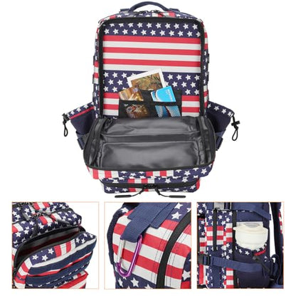 Lovelinks21 25L Tactical Military Backpack Small Travel Backpack for Men and Women Assault Pack Bug Out Bag Molle Daypack Gym Backpack with Bottle Holder (Flag) - color: Flag Print